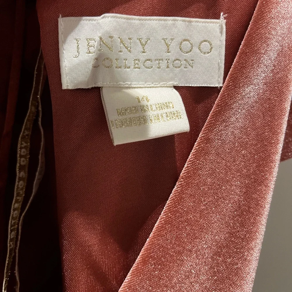 Jenny Yoo Ellis Flutter-Sleeve Open-Back Stretch Velvet Gown~ size 14 - Picture 11 of 12